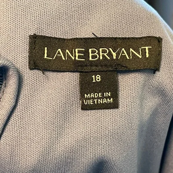 Lane Bryant Sleeveless Blue Fit & Flare Eyelet Dress Size 18 - Picture 4 of 4